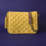 Sac Maya en cuir velours jaune (gamme Super Plus)