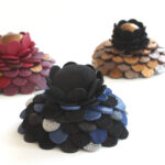 Broche Succulente noir, bleu, argent