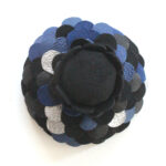 Broche Succulente noir, bleu, argent