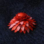 Broche Succulente rouge, rose, bordeaux