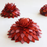 Broche Succulente rouge, rose, bordeaux