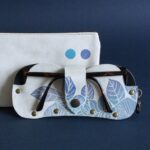 Étui à lunettes en cuir Jimi Sauvage bleu