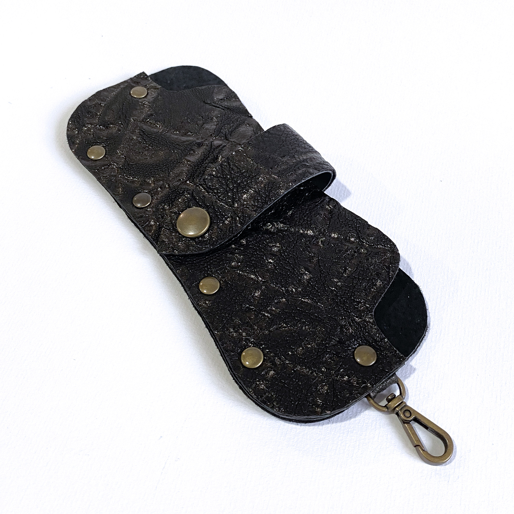 Étui à lunettes JIMI effet croco noir