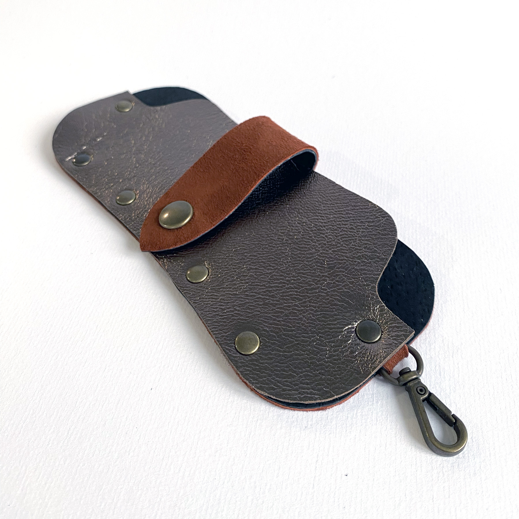 Étui à lunettes JIMI bronze et cognac