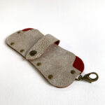 Étui à lunettes JIMI métallisé argent rosé