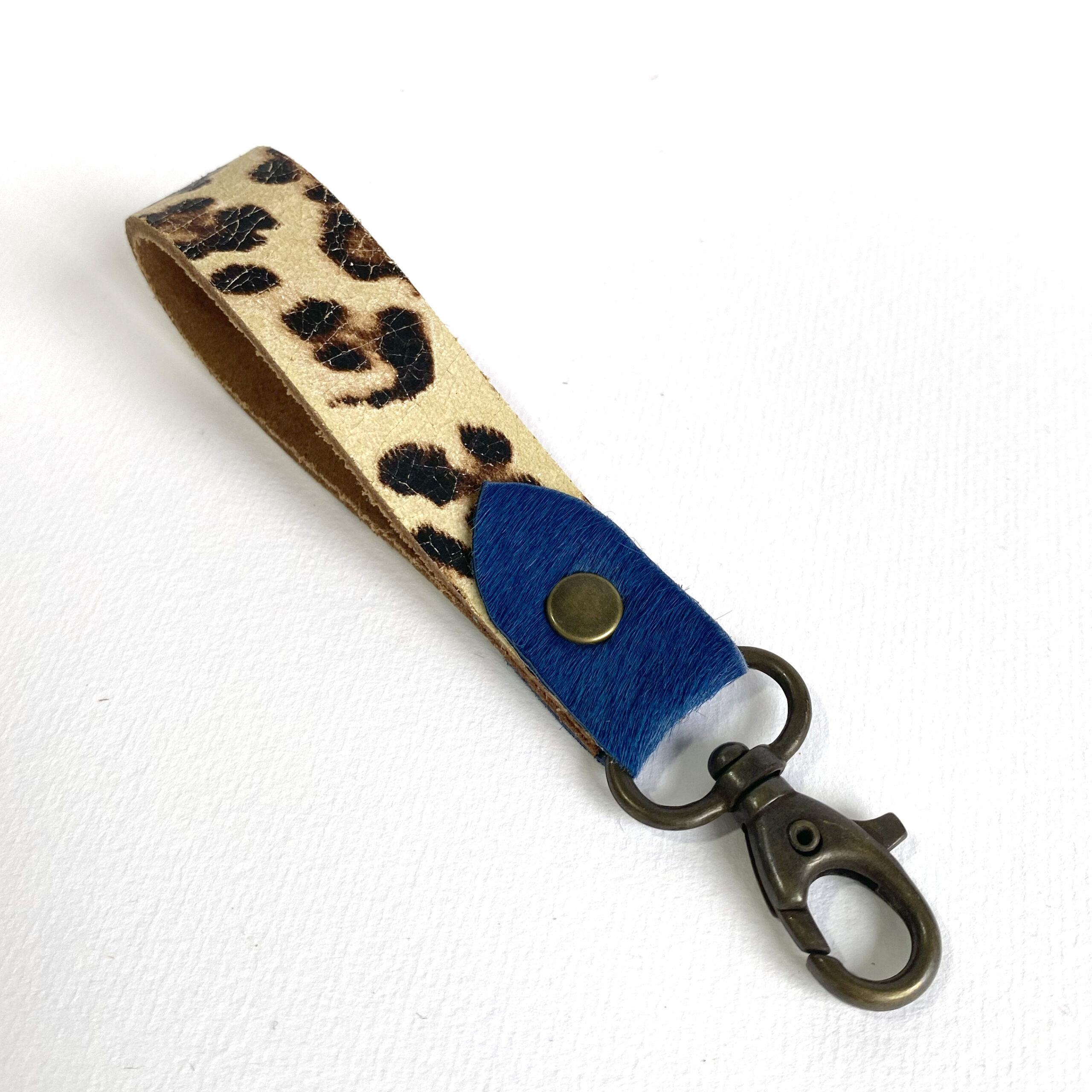 Porte-clés Dave léopard et bleu