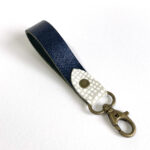 Porte-clés Dave bleu cobalt et blanc