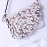 Sac pochette Merle en cuir camaïeu crème // fin de série //