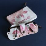 Étui à lunettes en cuir Jimi Sauvage rose