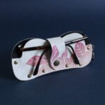 Étui à lunettes en cuir Jimi Sauvage rose