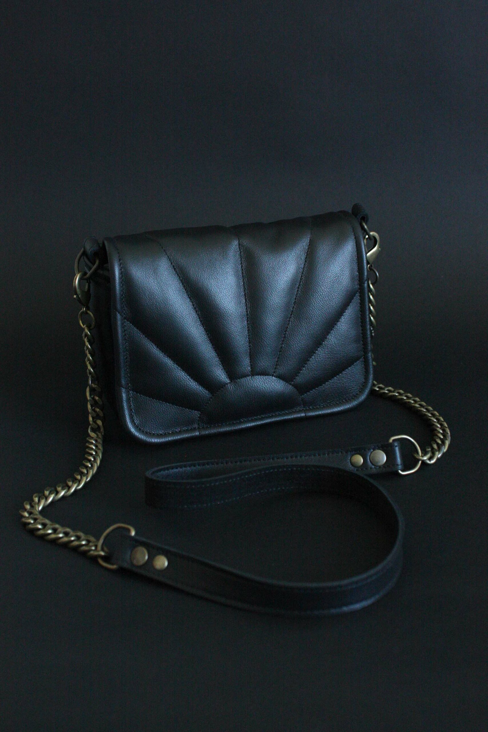 Sac Mini Joan en cuir noir