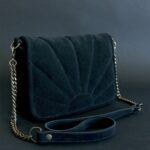 Sac Joan en cuir noir velours
