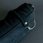 Sac Joan en cuir noir velours