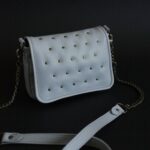 Sac clouté Mini Lumir en cuir gris souris